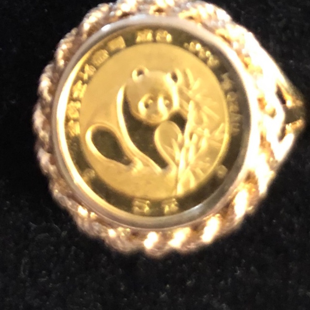 Vintage 14k panda ring size 7